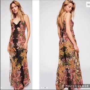 NWT Free People Wildflower Printed Maxi Slip Dress